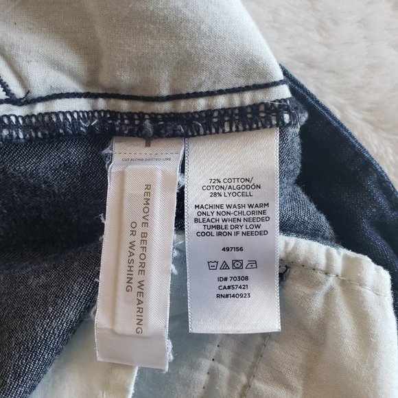 LOFT Chino Mid Rise Dark Wash Denim Shorts Blue SZ 27/4 - Picture 14 of 15